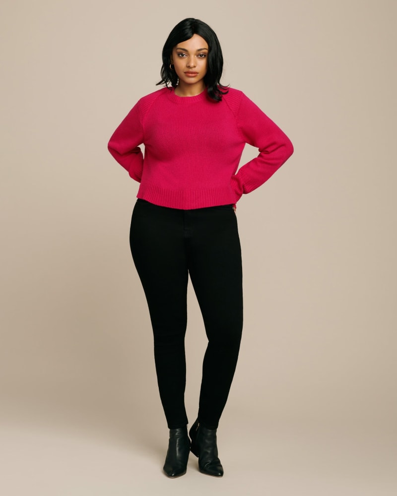 Front of a model wearing a size JE 32 Madrid Denim in Black by RtA. | dia_product_style_image_id:226049